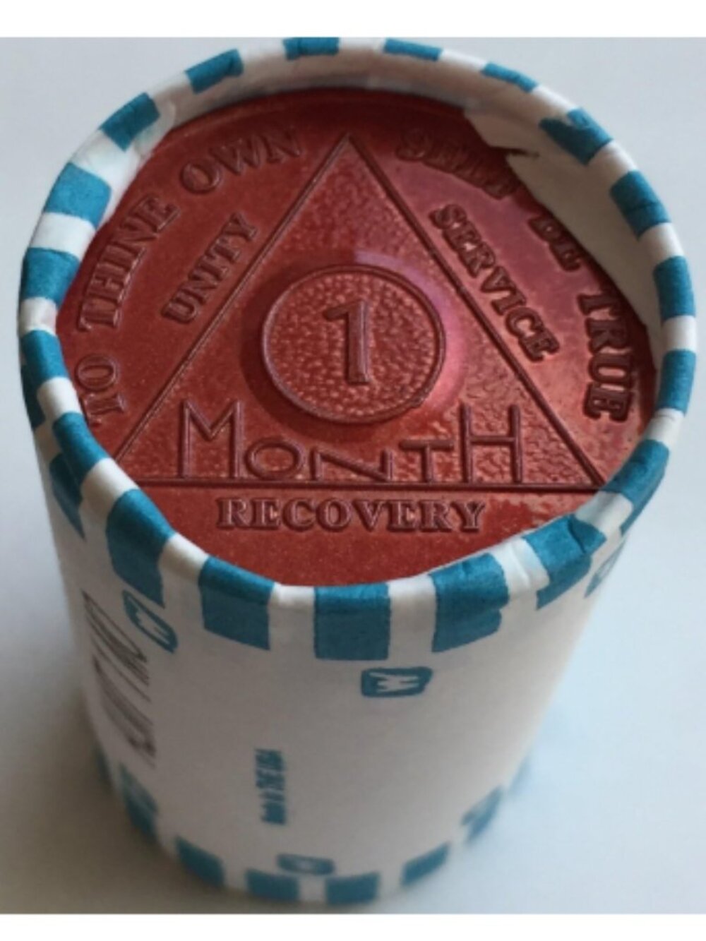 Bulk Lot 25 Aluminum Red 1 Month AA Medallions 30 Day Alcoholics Anonymous